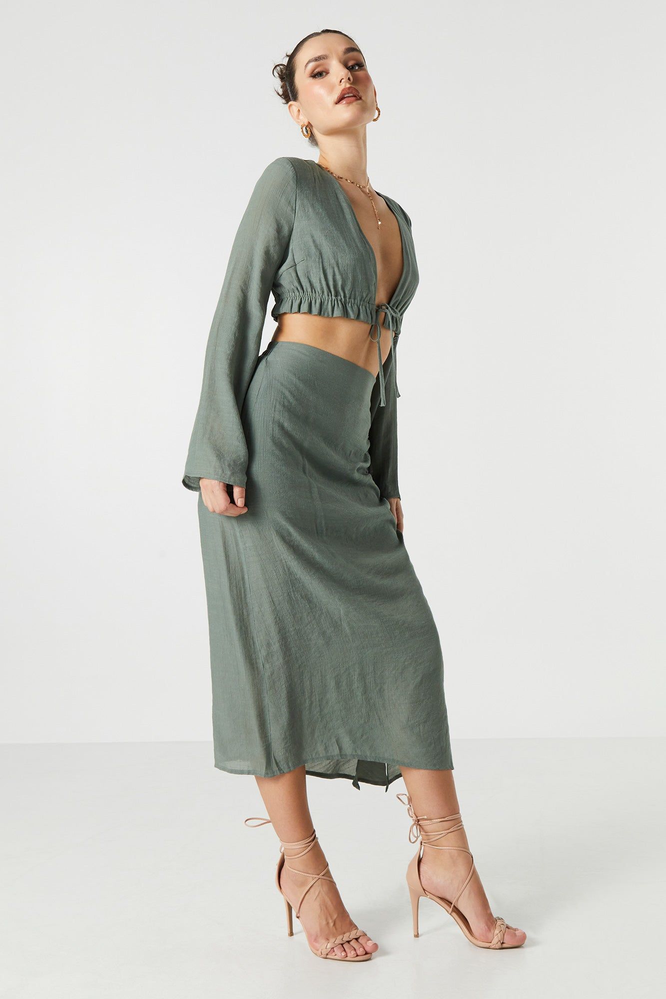 Ruched Slit Midi Skirt sold by Urban Planet product image thumbnail 7