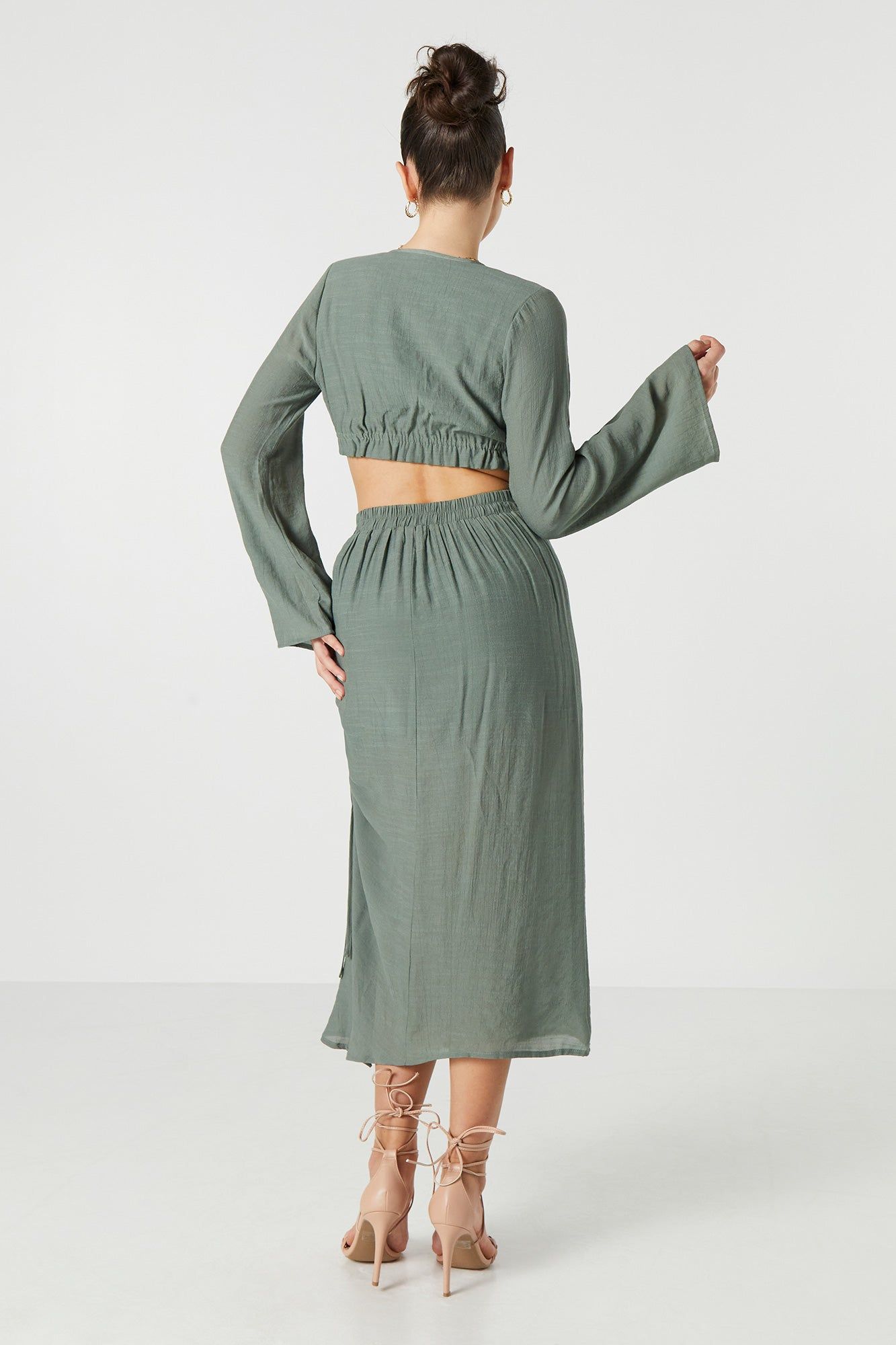 Ruched Slit Midi Skirt sold by Urban Planet product image thumbnail 8