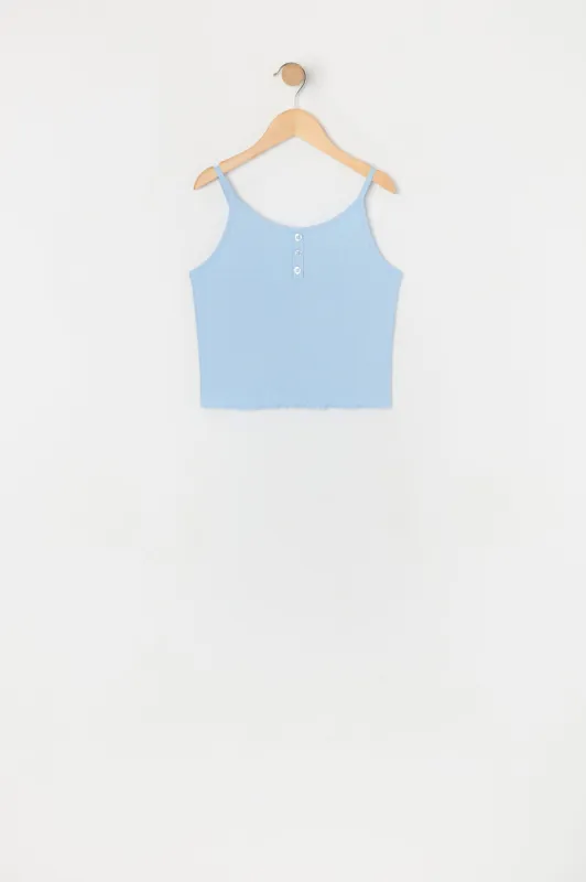 Girls Ribbed Henley Tank sold by Urban Planet