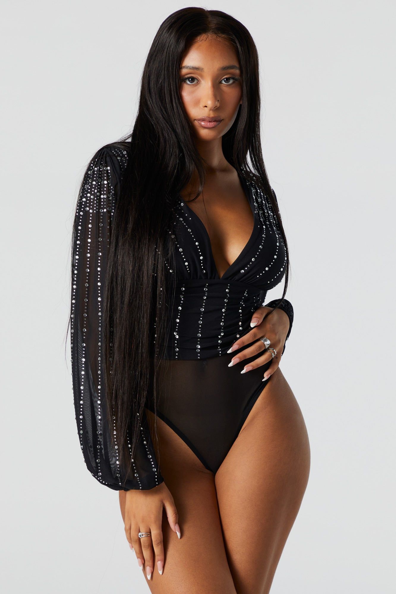 Maillot à encolure en V avec pierres du Rhin sold by Urban Planet product image thumbnail 2