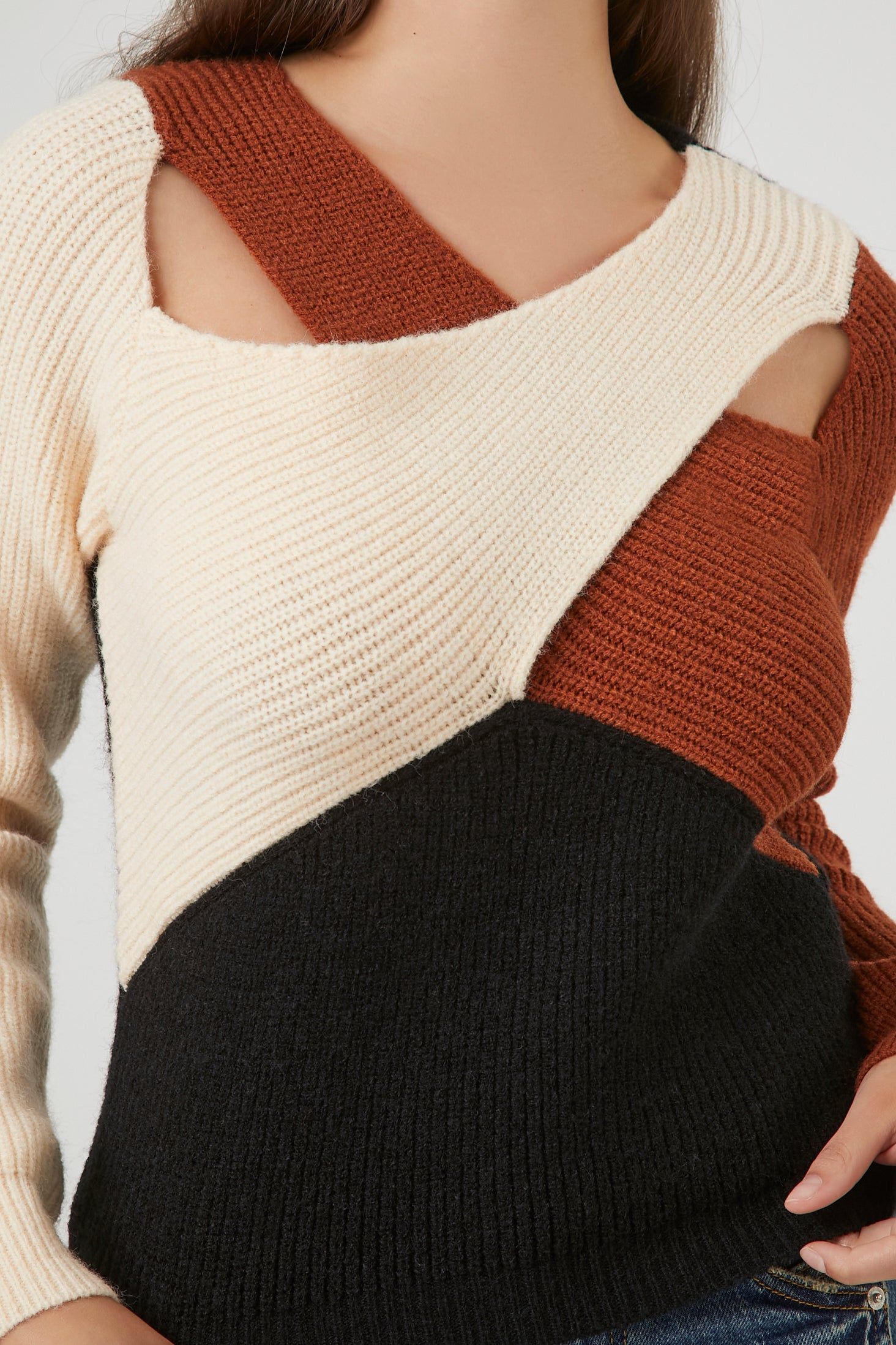Criss Cross Colourblock Sweater sold by Urban Planet product image thumbnail 5