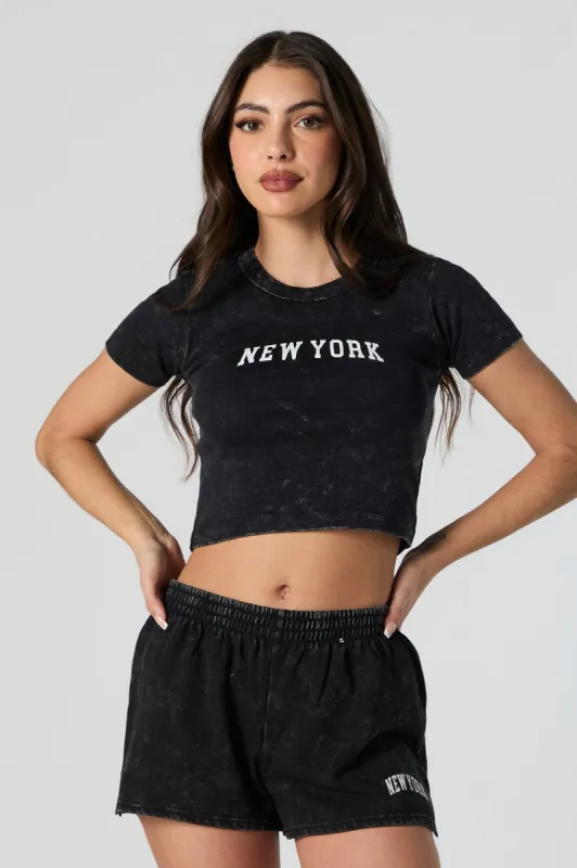 T-shirt court délavé à imprimé New York sold by Urban Planet