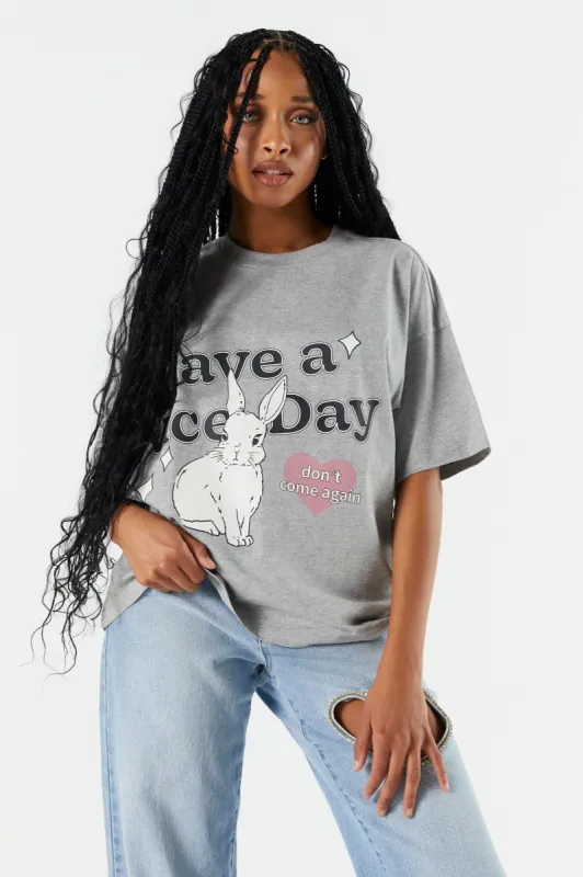 T-shirt de coupe garçonne à imprimé Have a Nice Day sold by Urban Planet
