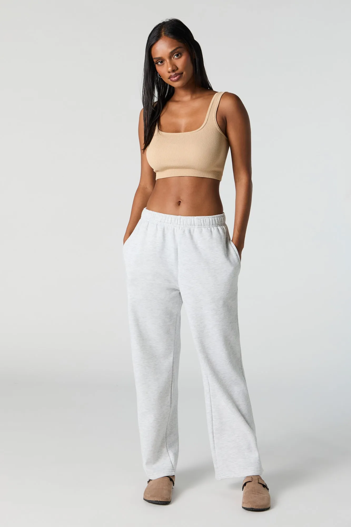 Seamless Ribbed Square Neck Cropped Tank sold by Urban Planet product image thumbnail 3