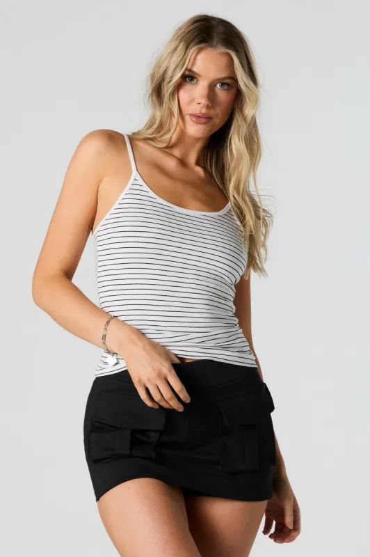 Striped Scoop Neck Adjustable Tank sold by Urban Planet