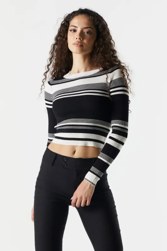 Striped Long Sleeve Crewneck Sweater sold by Urban Planet