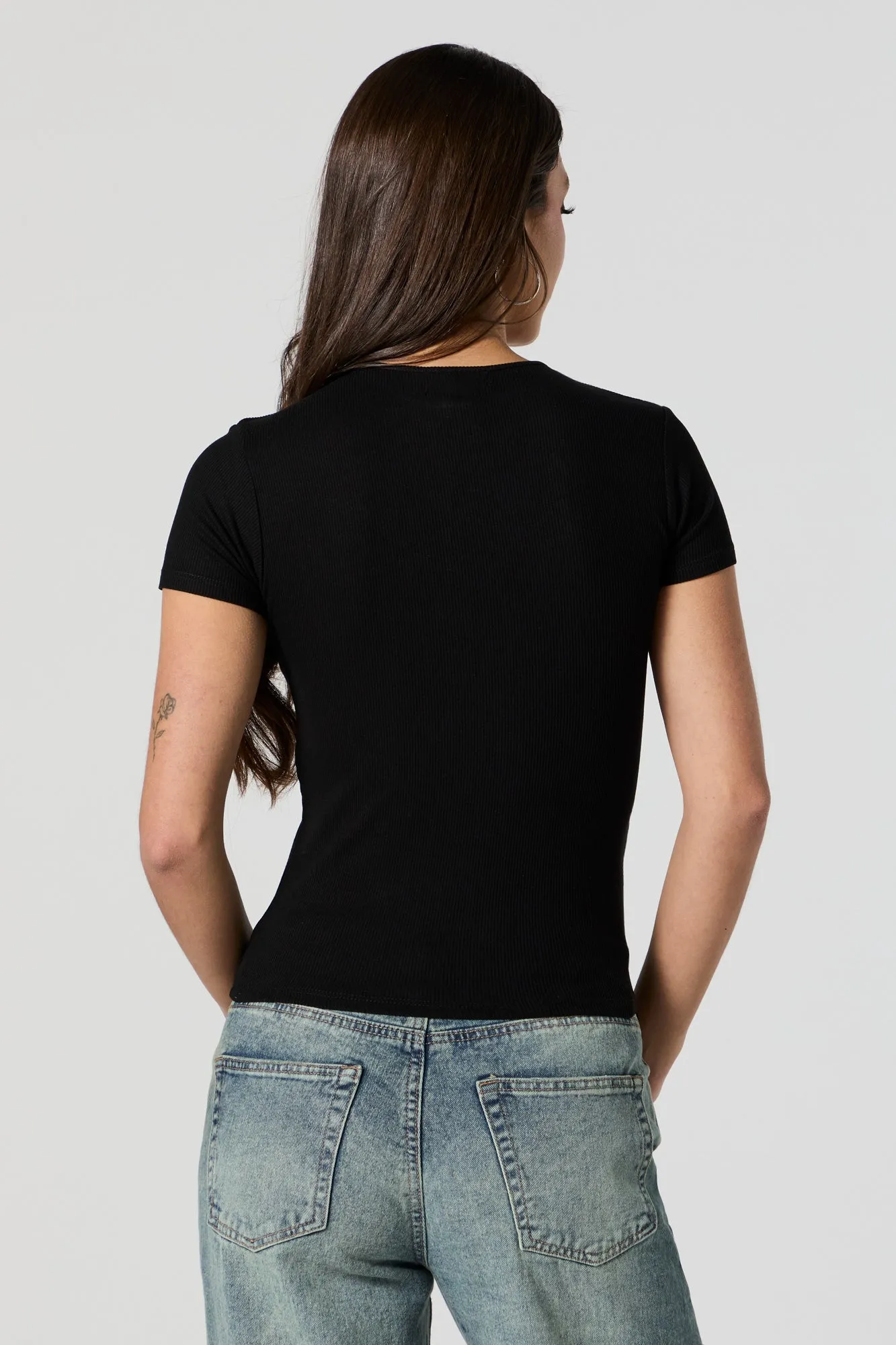 Ribbed Crewneck T-Shirt sold by Urban Planet product image thumbnail 5