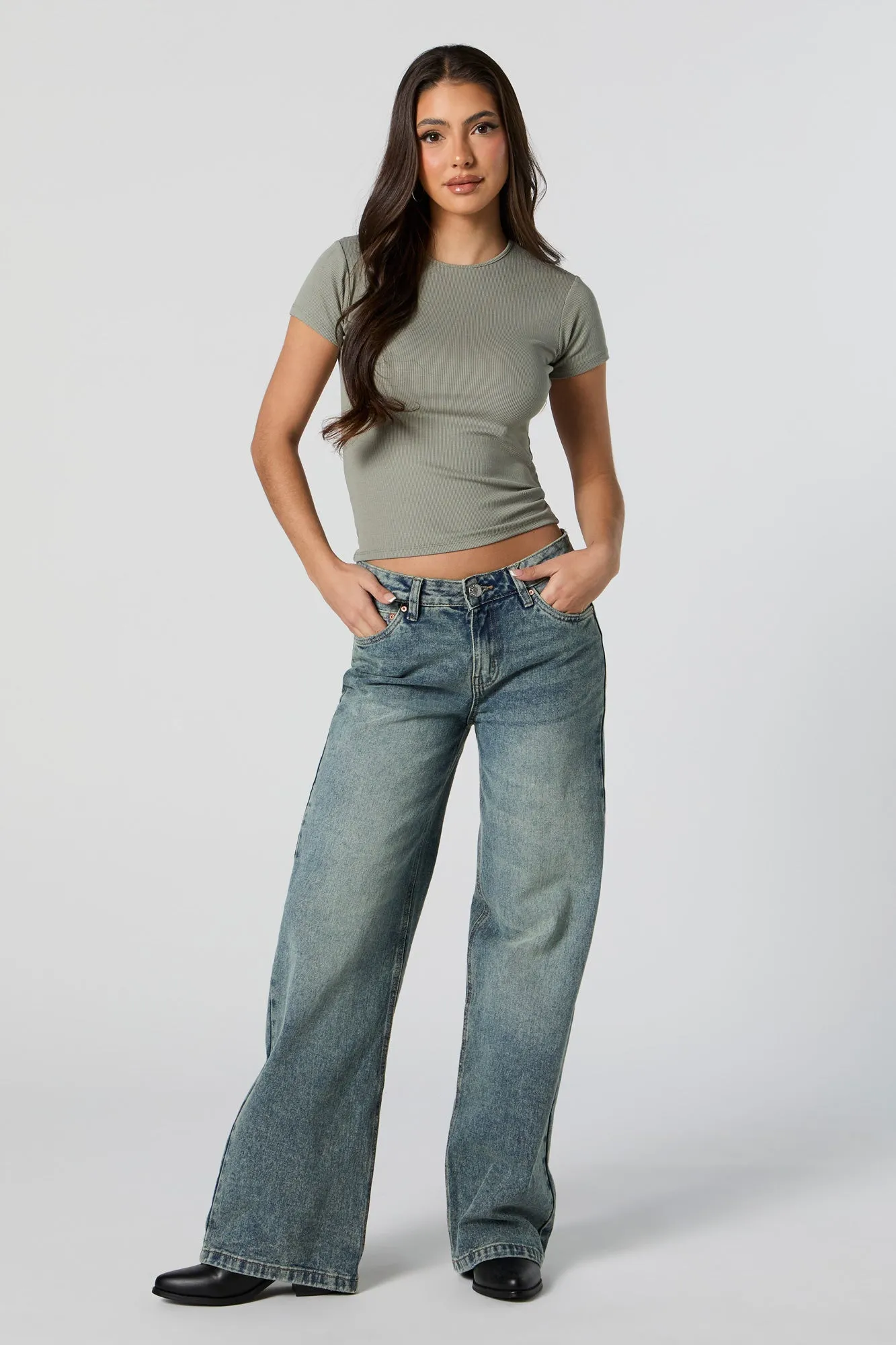 Ribbed Crewneck T-Shirt sold by Urban Planet product image thumbnail 3