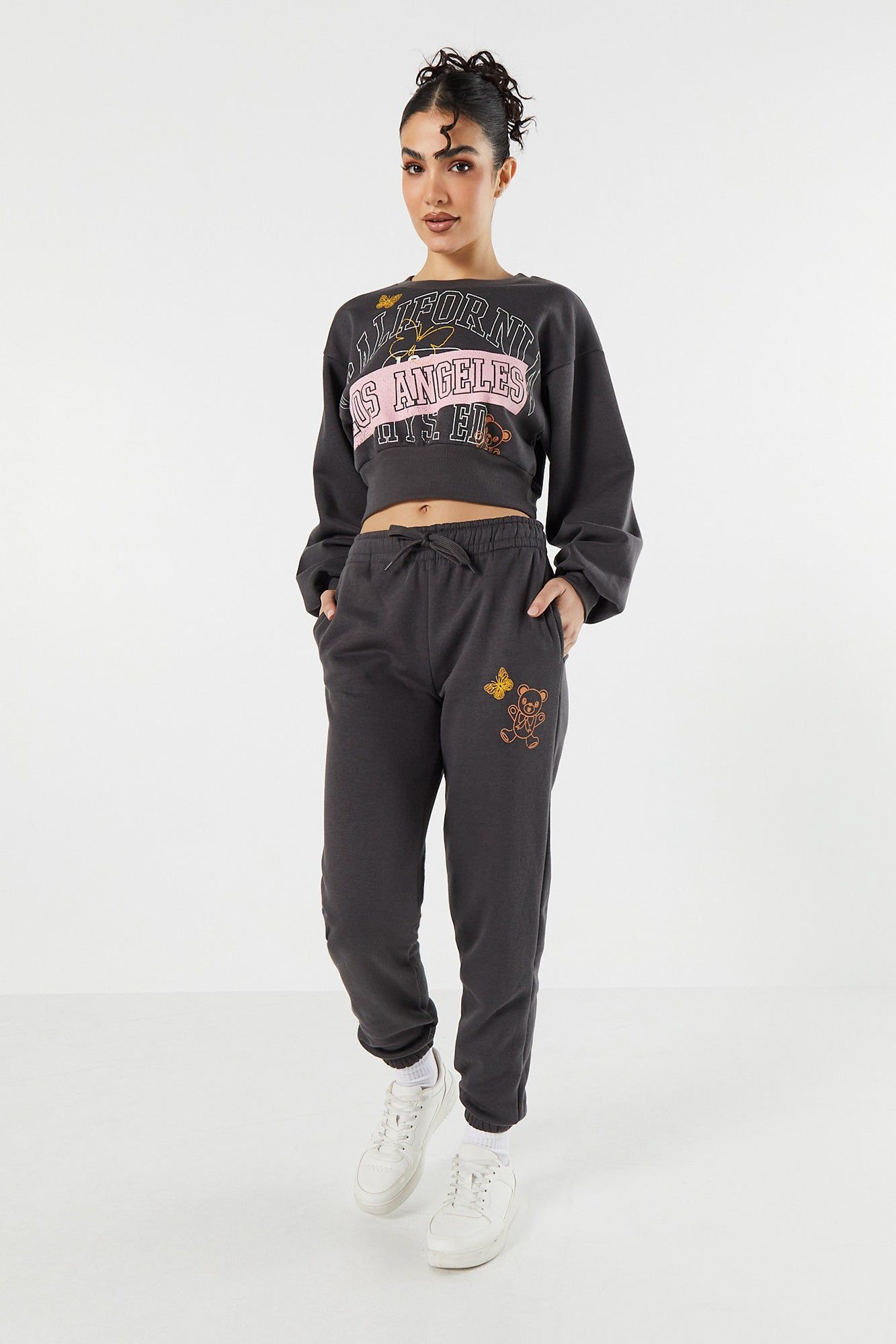 Pantalon de jogging en molleton imprimé avec taille coulissante sold by Urban Planet