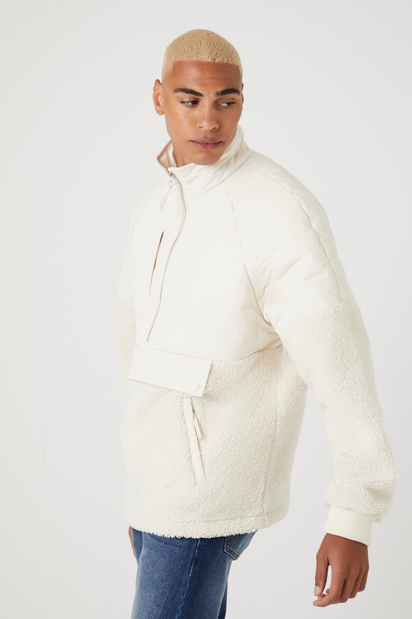 Blouson bouffant en Sherpa avec demi-fermeture à glissière sold by Urban Planet product image thumbnail 2