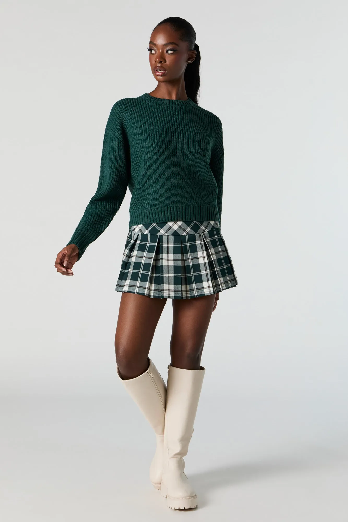 Chandail en tricot épais avec épaules tombantes sold by Urban Planet product image thumbnail 3