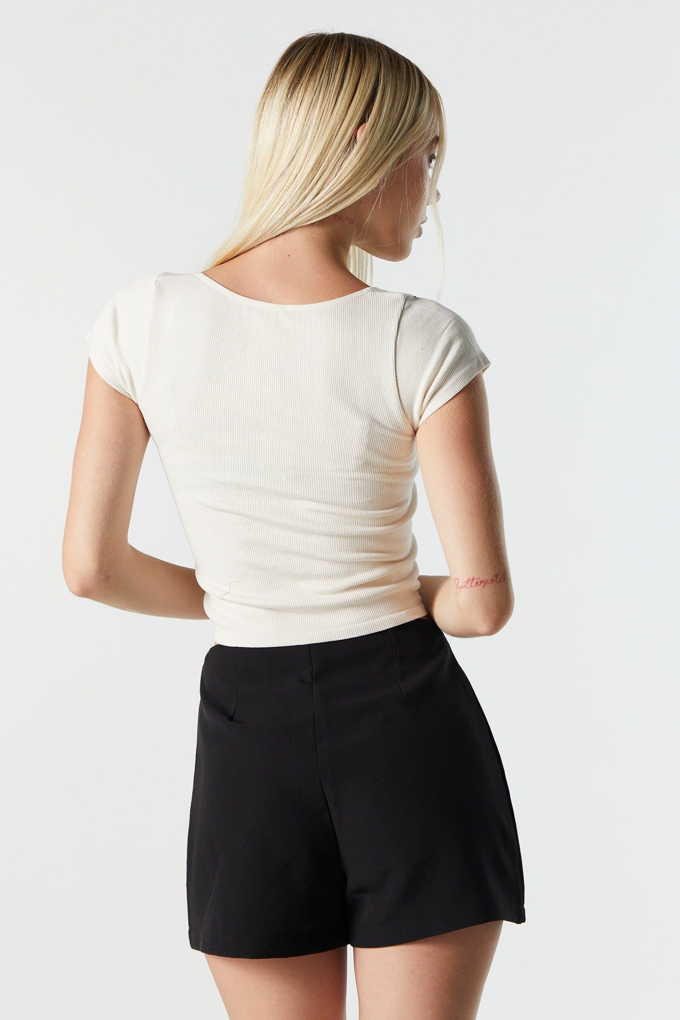 Ribbed Square Neck Cropped T-Shirt sold by Urban Planet product image thumbnail 2