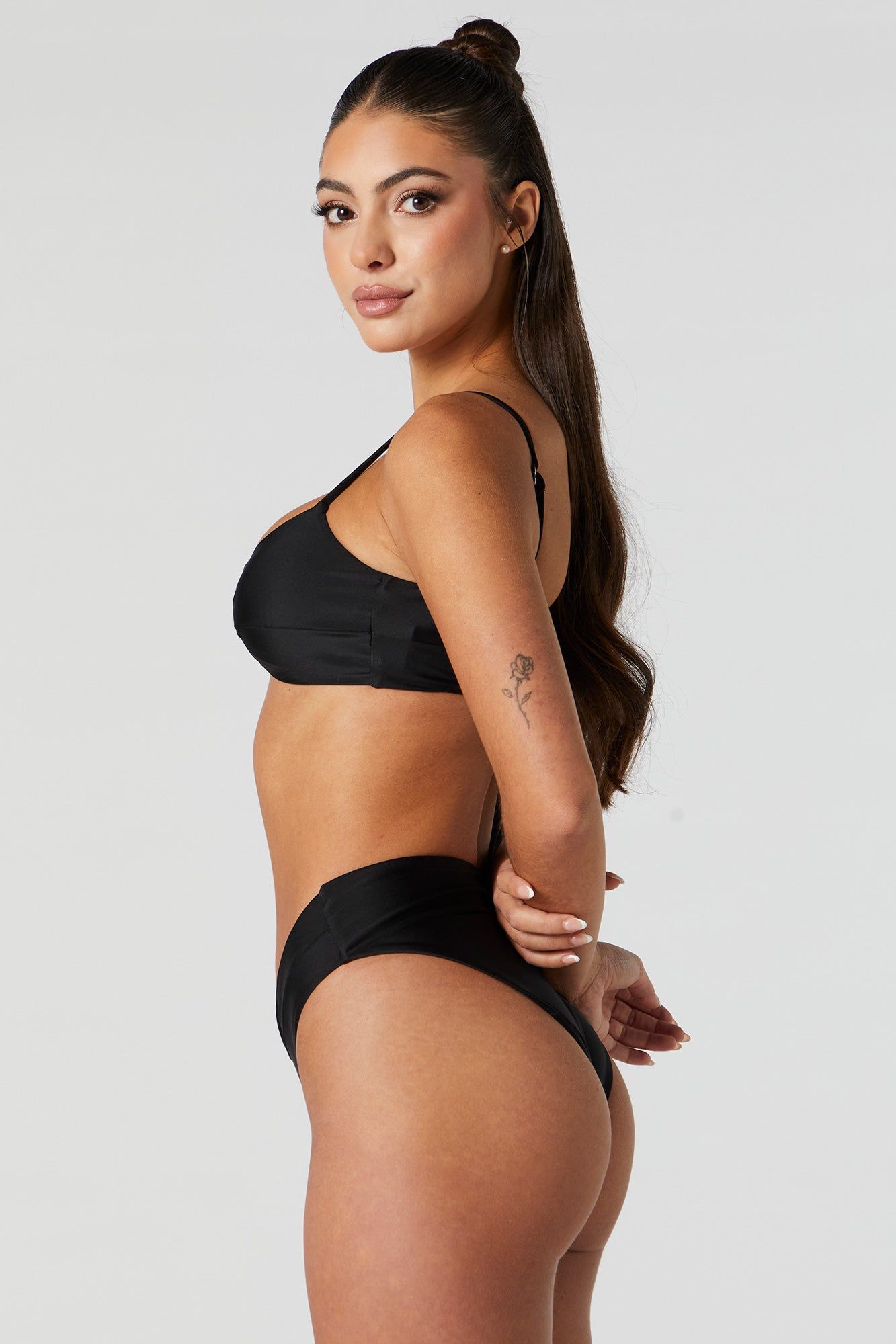 Black V-Hem High Rise Bikini Bottom sold by Urban Planet product image thumbnail 3