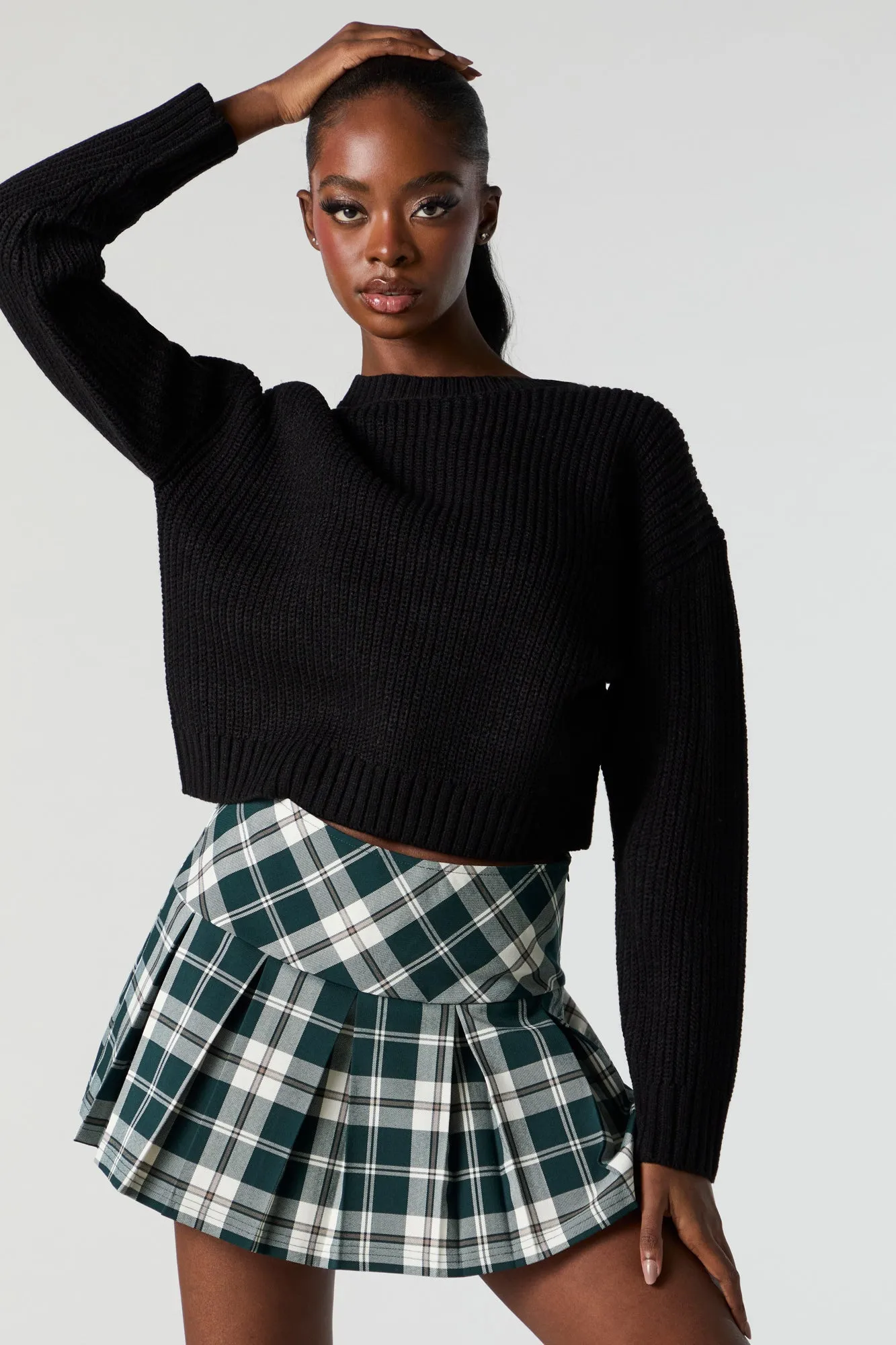 Chandail en tricot épais avec épaules tombantes sold by Urban Planet product image thumbnail 5