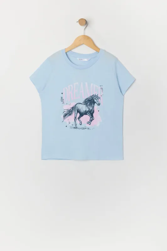 T-shirt à imprimé Dreamer Horse pour fille sold by Urban Planet