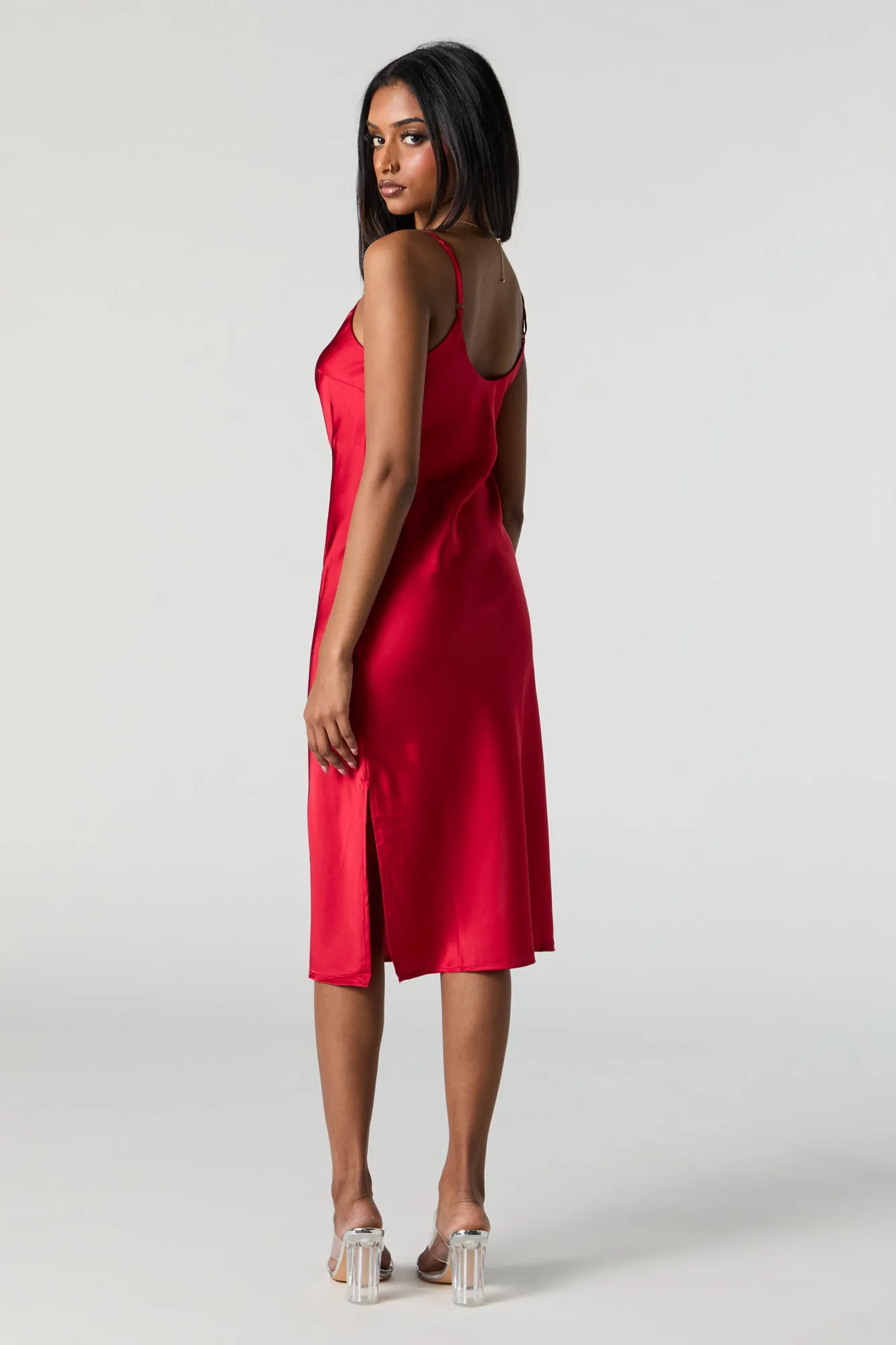 Robe-camisole midi en satin avec encolure dégagée sold by Urban Planet product image thumbnail 3