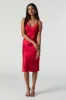 Robe-camisole midi en satin avec encolure dégagée sold by Urban Planet