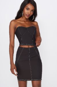 High-Rise Contrast Stitch Mini Skirt sold by Urban Planet