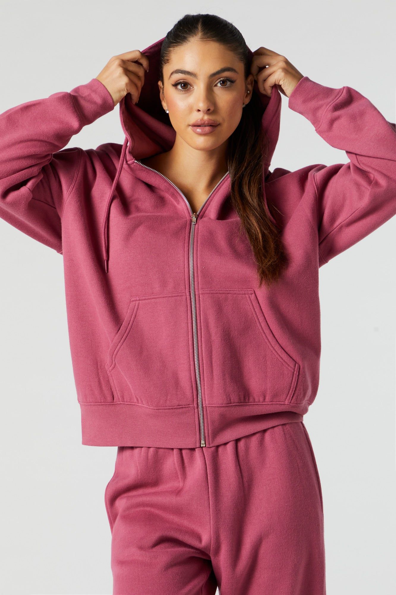 Oversized Zip-Up Fleece Hoodie sold by Urban Planet