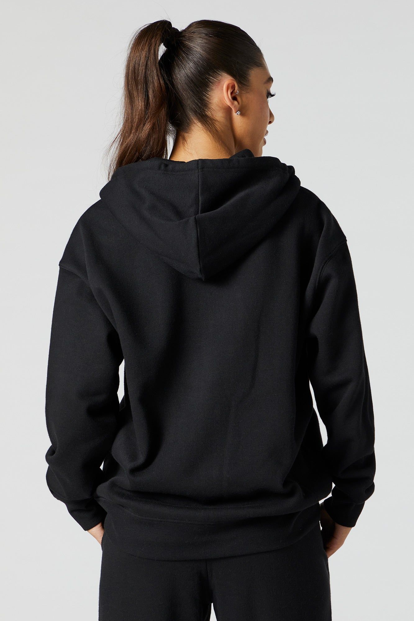 Oversized Zip-Up Fleece Hoodie sold by Urban Planet product image thumbnail 5