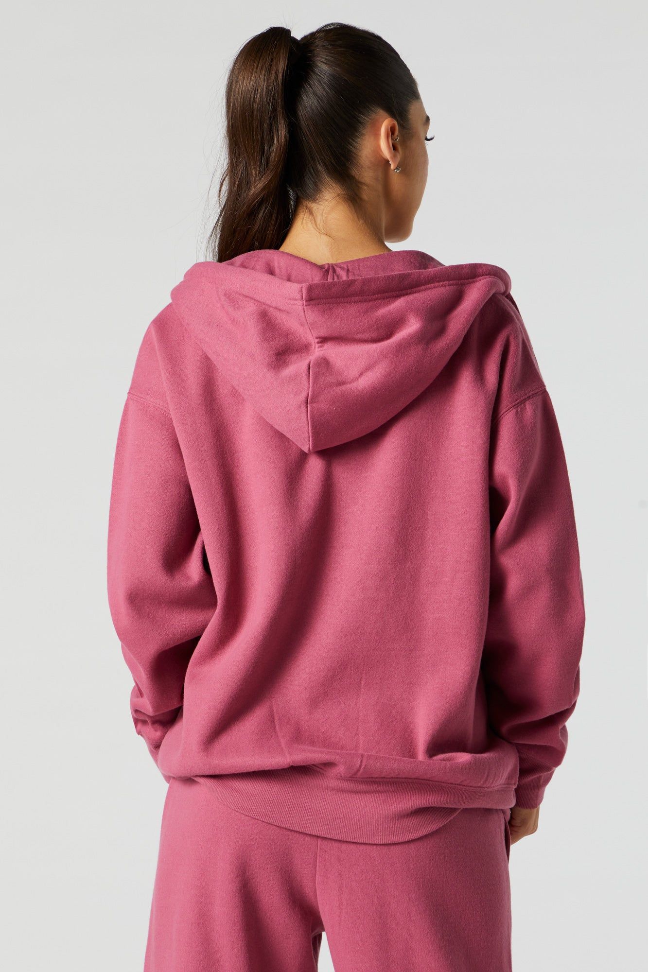 Oversized Zip-Up Fleece Hoodie sold by Urban Planet product image thumbnail 2