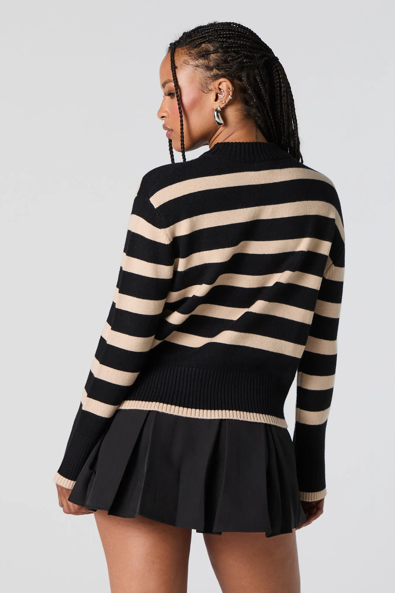 Chandail ras du cou en tricot rayé sold by Urban Planet product image thumbnail 5