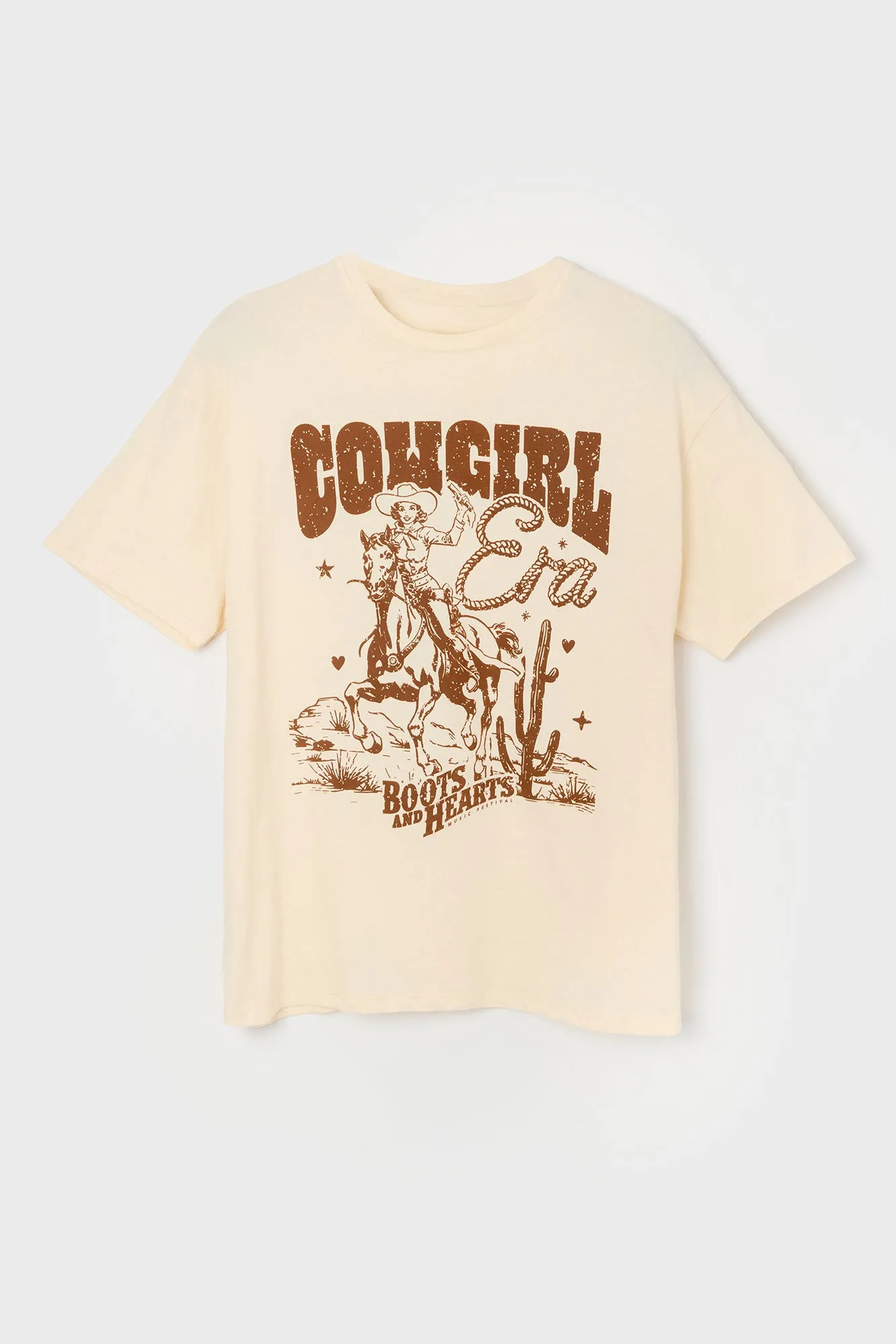 Cowgirl Era Boots and Hearts Graphic Boyfriend T-Shirt sold by Urban Planet product image thumbnail 5