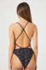 Floral Print Crisscross One Piece Swimsuit sold by Urban Planet