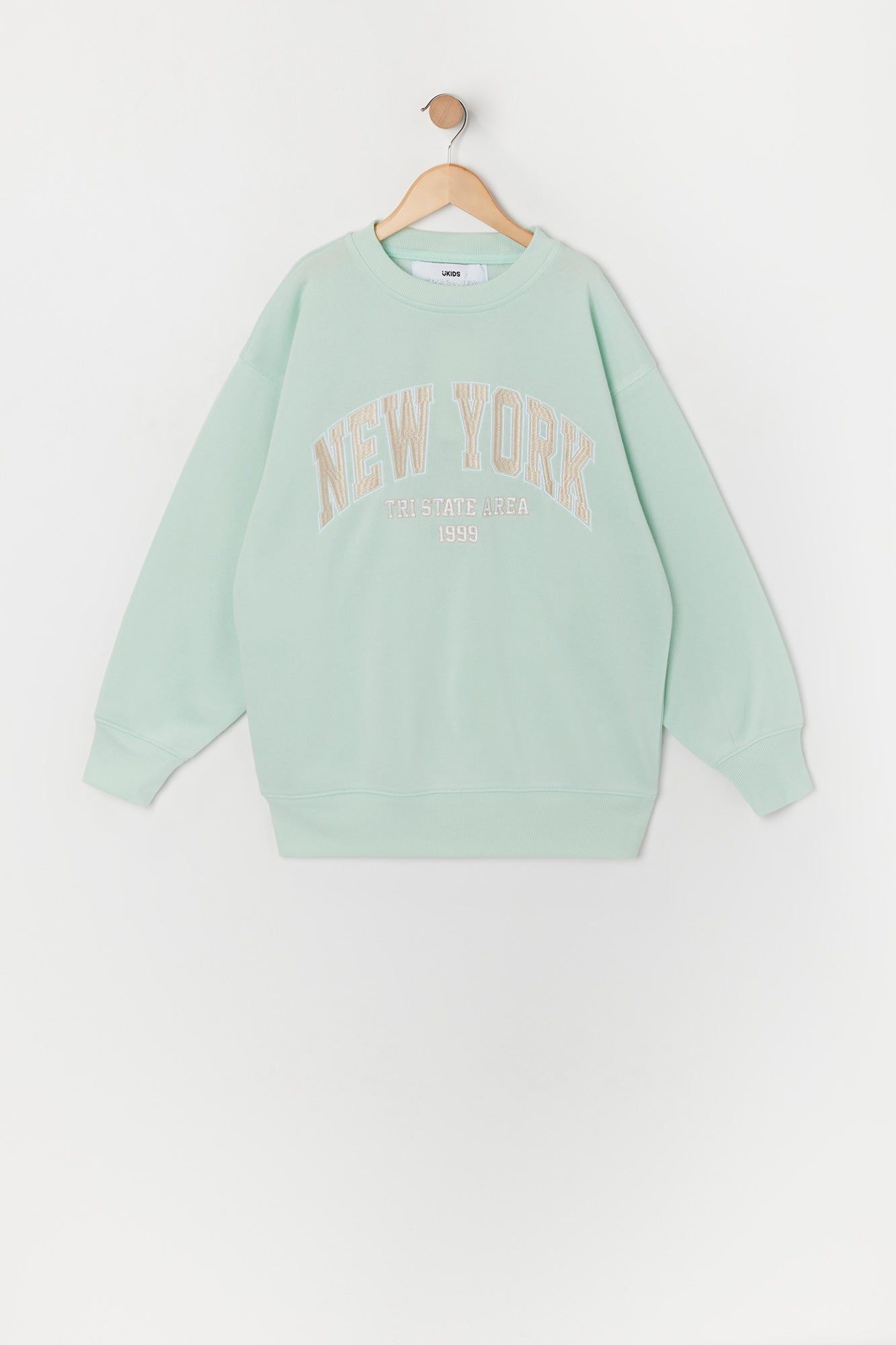 Girls NYC Chenille Embroidered Fleece Sweatshirt sold by Urban Planet