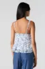 Débardeur de style nuisette laitière en chiffon fleuri blanc sold by Urban Planet