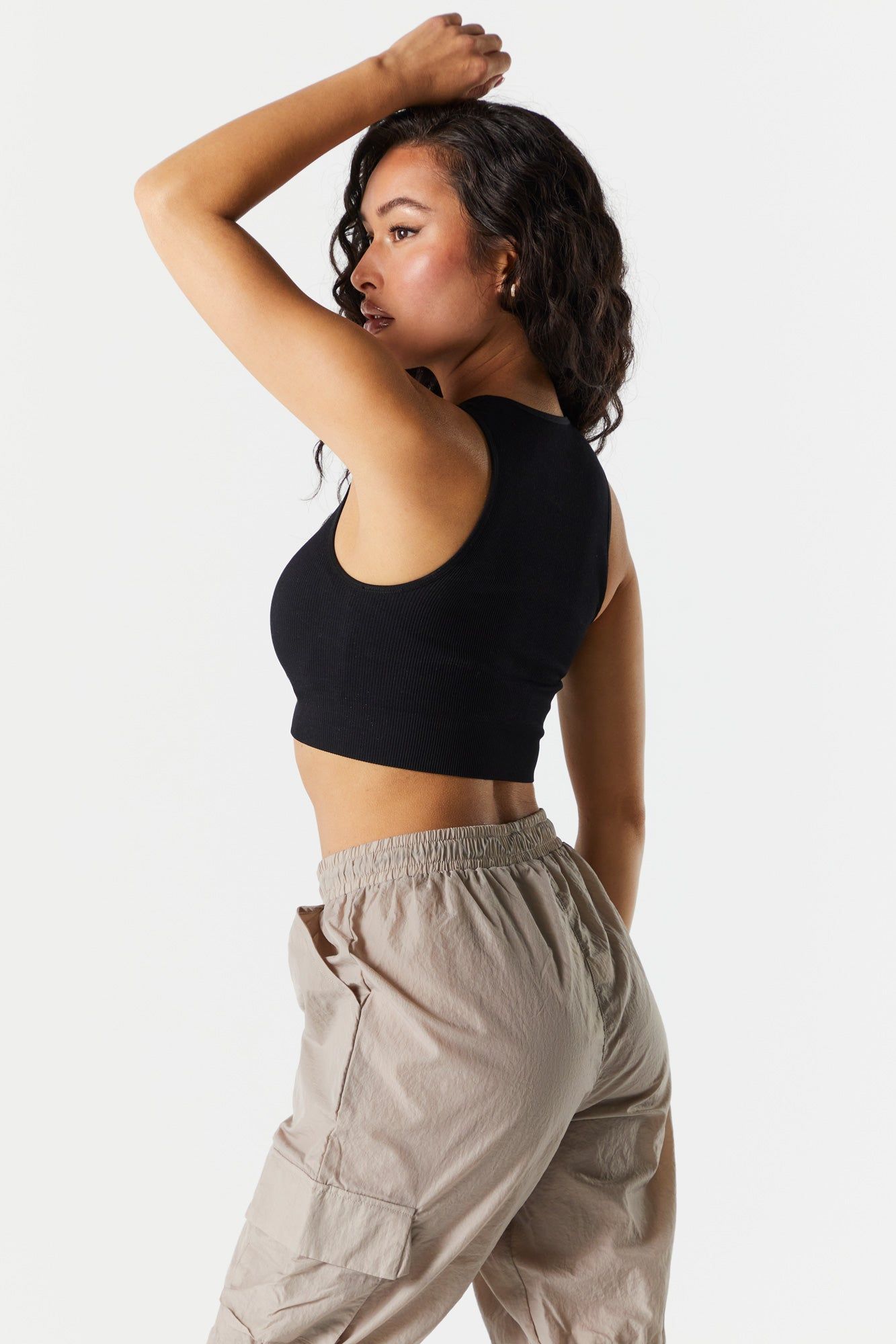 Seamless Ribbed High-Neck Crop Tank sold by Urban Planet product image thumbnail 9