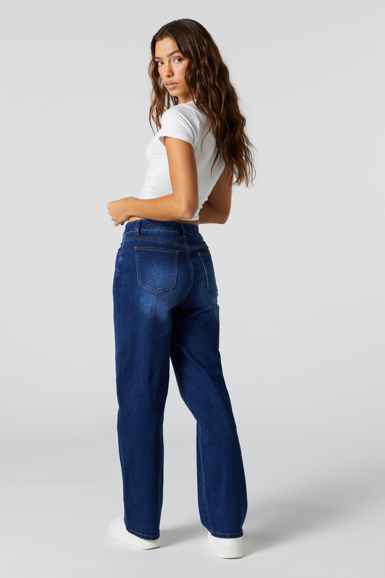 Dark Wash Wide Leg Jean sold by Urban Planet product image thumbnail 3
