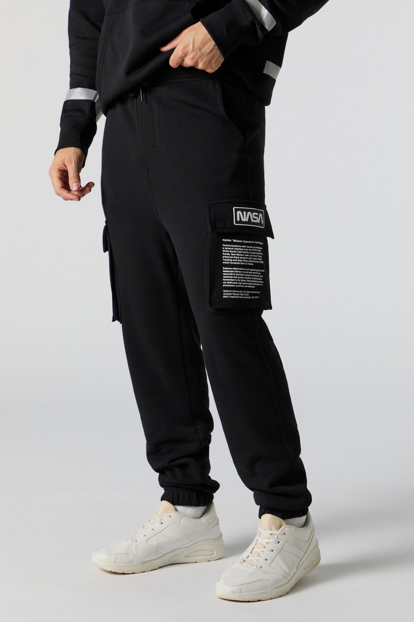 NASA Graphic Fleece Cargo Jogger sold by Urban Planet