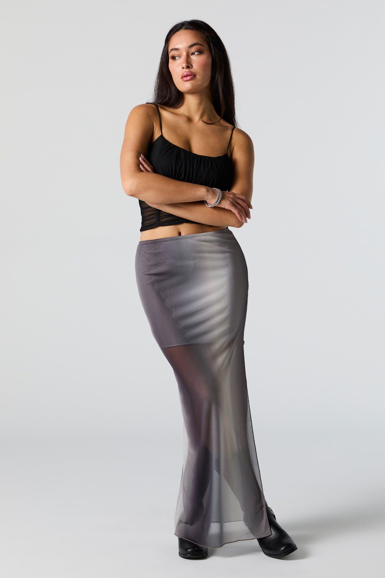 Mesh Slit Maxi Skirt sold by Urban Planet product image thumbnail 3