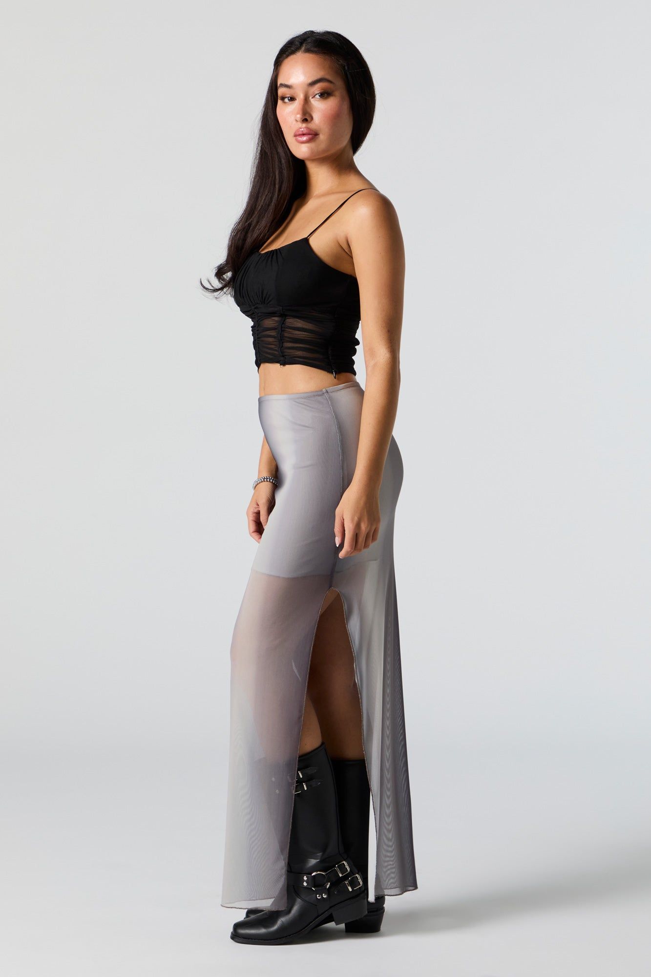 Mesh Slit Maxi Skirt sold by Urban Planet product image thumbnail 2