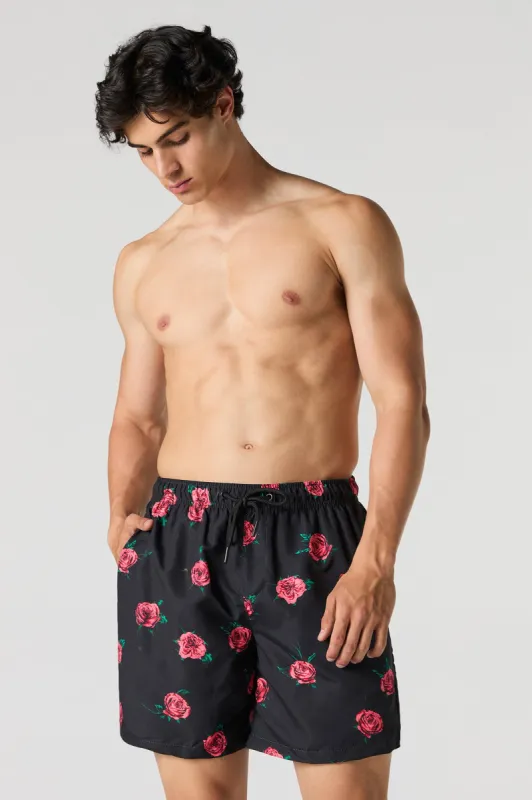 Rose Print Board Short sold by Urban Planet