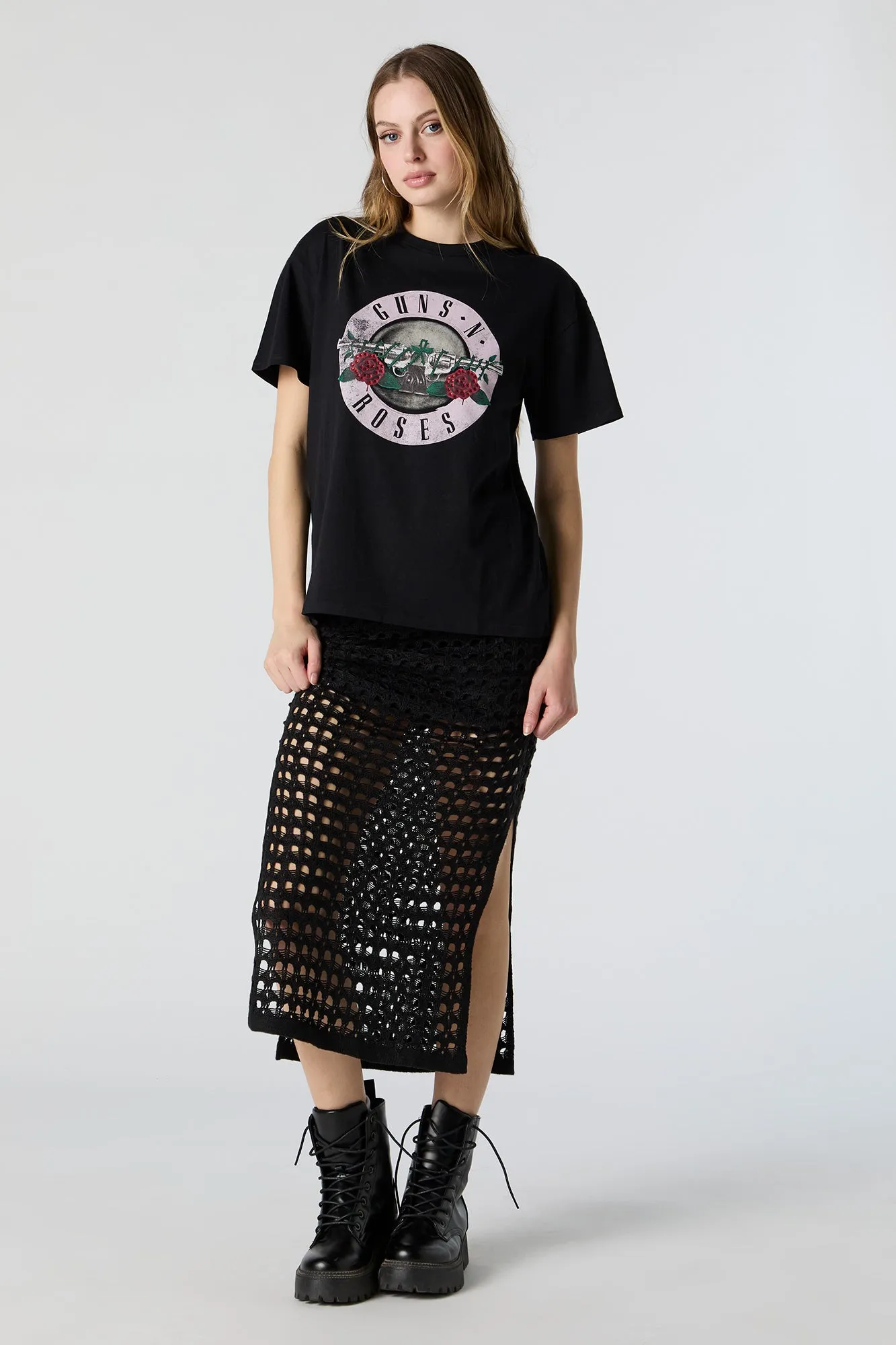 Guns n Roses Rhinestone Graphic Boyfriend T-Shirt sold by Urban Planet product image thumbnail 3