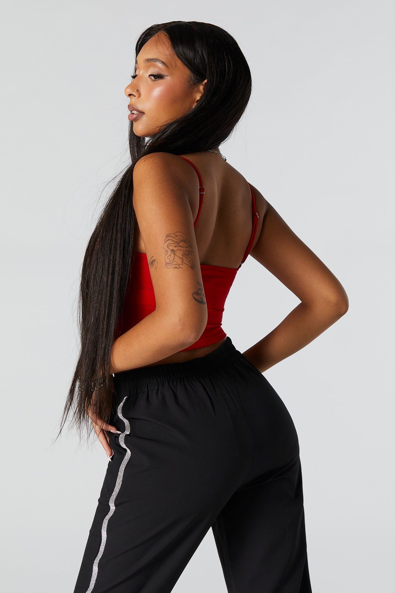 Rhinestone Red Sweetheart Crop Top sold by Urban Planet product image thumbnail 3