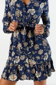 Minirobe à imprimé floral bleu, ceinture et manches longues sold by Urban Planet