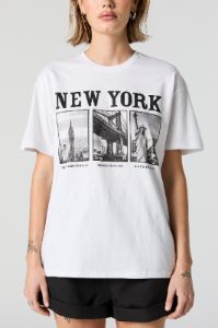 New York Tourist Spots Graphic Boyfriend T-Shirt sold by Urban Planet