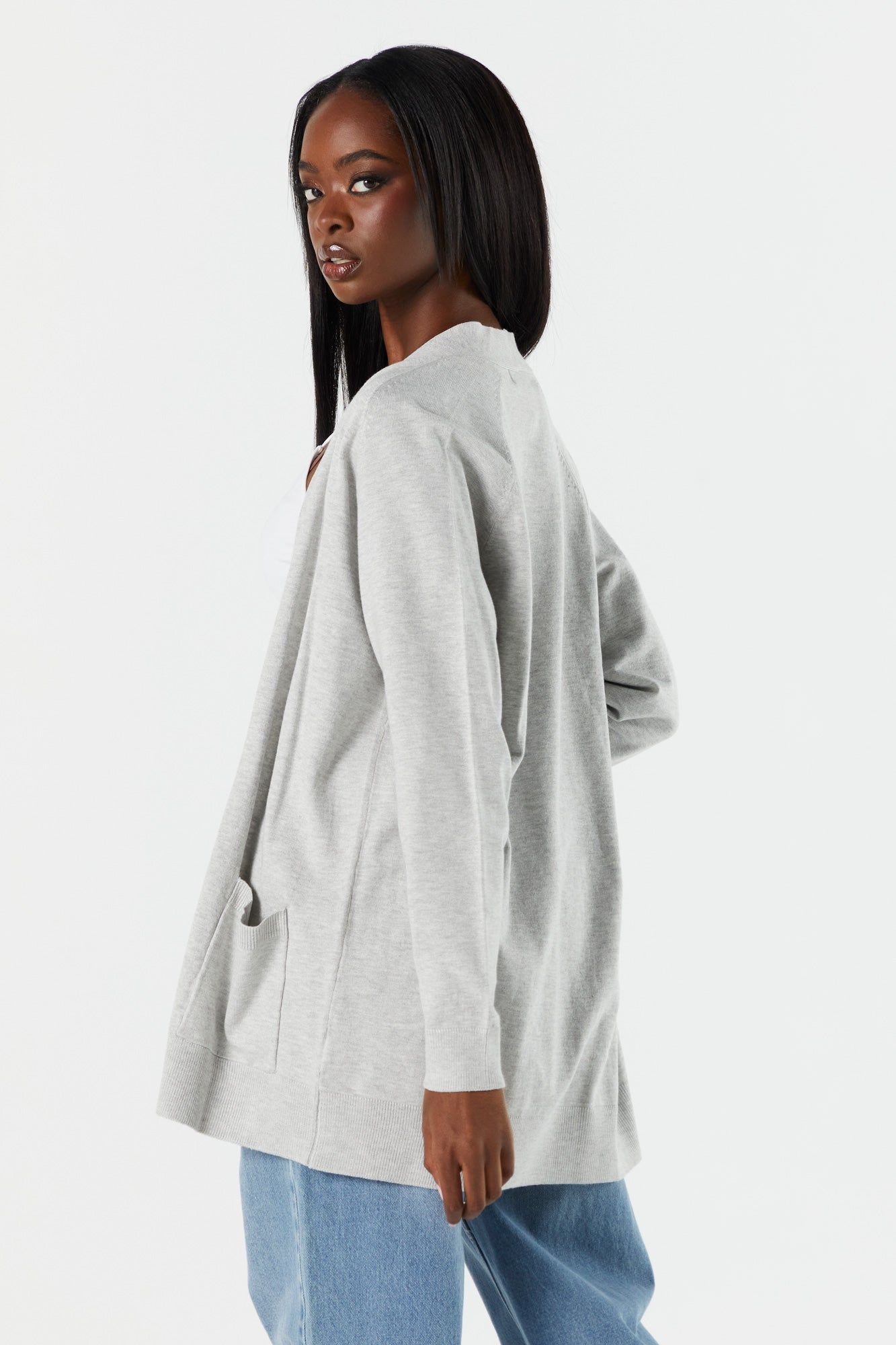 Cardigan ouvert en tricot avec poches sold by Urban Planet product image thumbnail 5