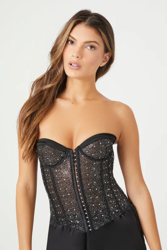 Rhinestone Corset Tube Top made by Forever 21