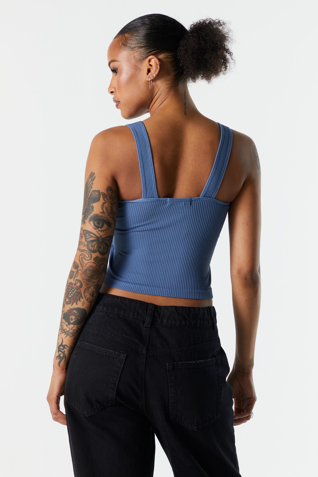 Seamless Ribbed Padded Tank sold by Urban Planet product image thumbnail 3
