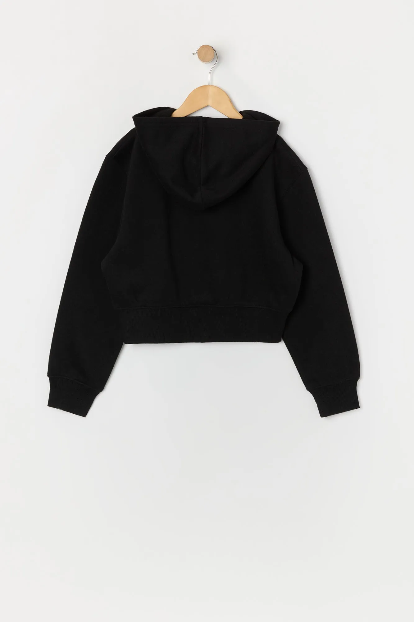 Haut à capuchon en molleton à glissière et broderie Paris pour filles sold by Urban Planet product image thumbnail 2