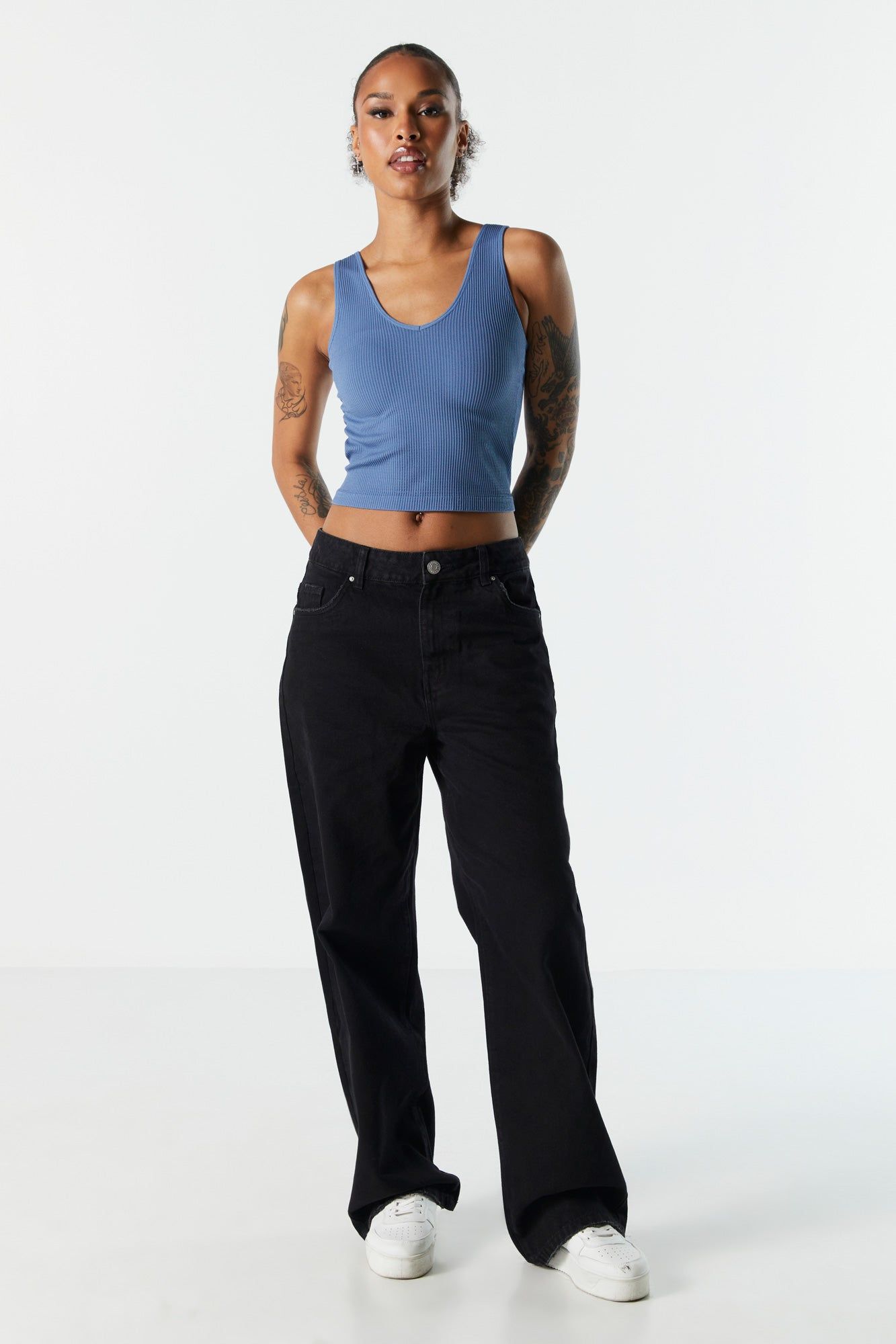 Seamless Ribbed Padded Tank sold by Urban Planet product image thumbnail 4