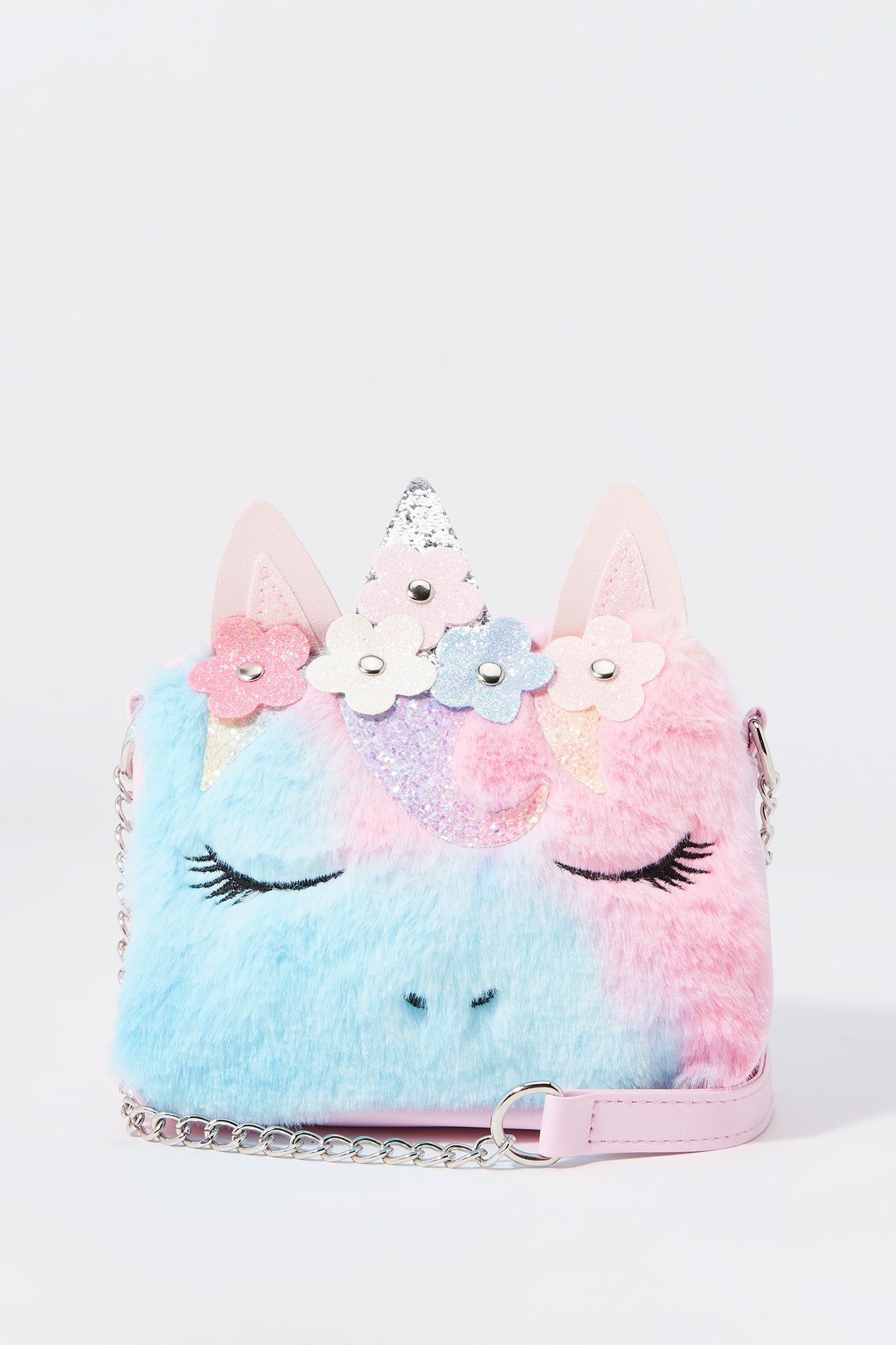 Girls Furry Unicorn Crossbody Purse sold by Urban Planet product image thumbnail 2