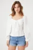 Eyelet Sweetheart Puff Sleeve Top sold by Urban Planet