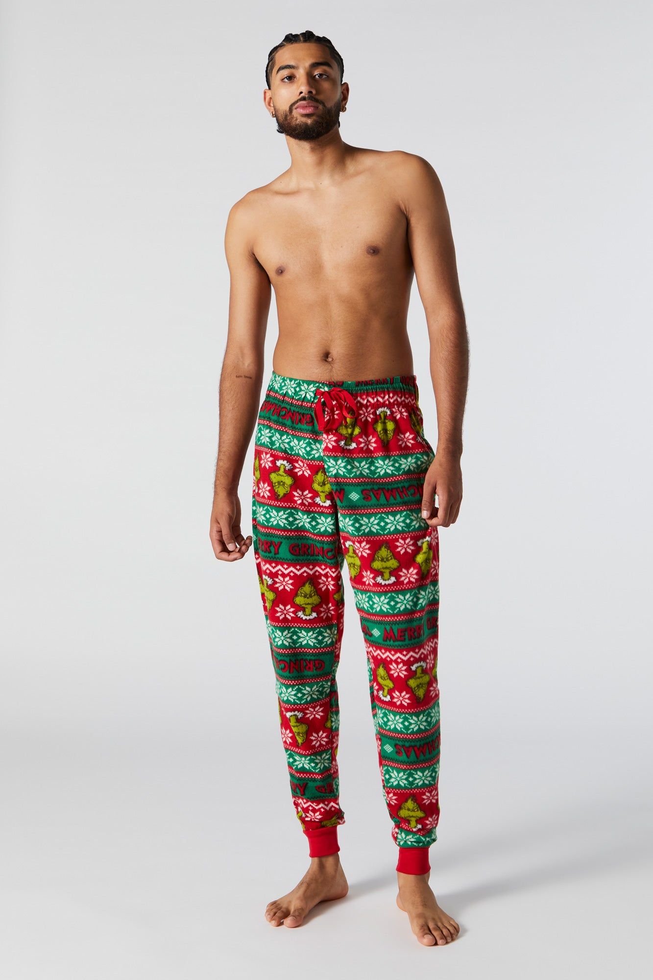 Jogger de pyjama à imprimé The Grinch avec jersey jacquard sold by Urban Planet product image thumbnail 3