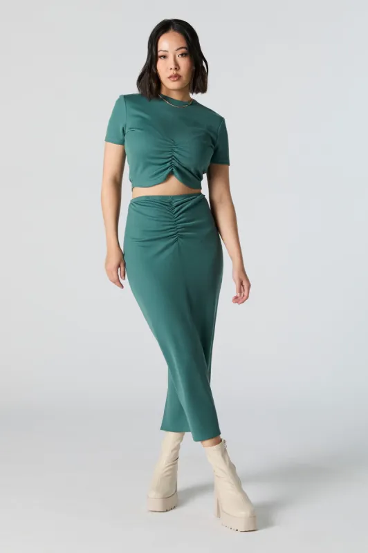 Cinched High-Rise Midi Skirt sold by Urban Planet