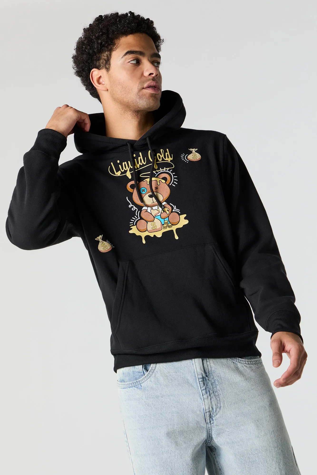 Liquid Gold Graphic Fleece Hoodie sold by Urban Planet